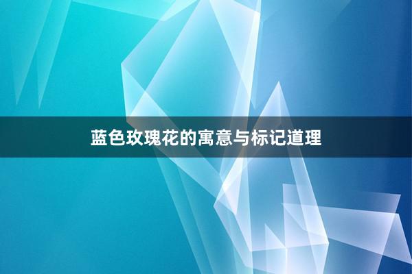 蓝色玫瑰花的寓意与标记道理